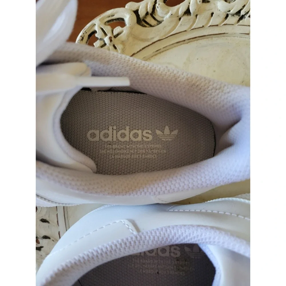 Adidas Superstar White Leather Low Top Sneakers Mens 8 Womens 9